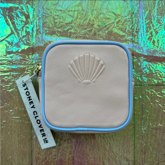 Stoney Clover Lane Other - 🆕 Stoney Clover Lane Vegan Leather Pink Shell Embossed Peach Mini Pouch